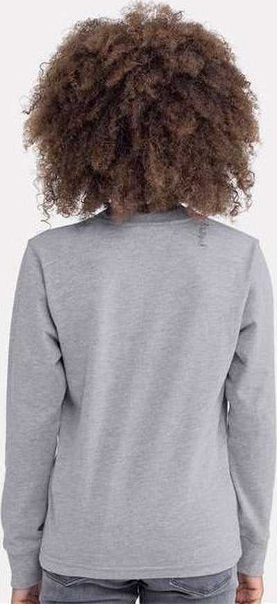 Next Level 3311 Youth Cotton Long Sleeve T-Shirt - Heather Gray - HIT a Double - 4
