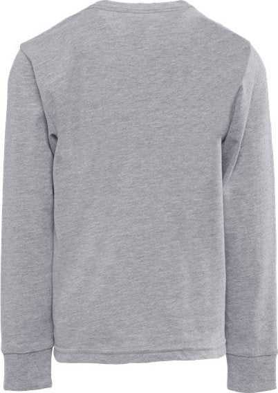 Next Level 3311 Youth Cotton Long Sleeve T-Shirt - Heather Gray - HIT a Double - 5