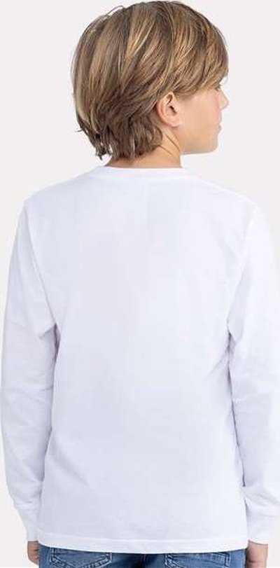 Next Level 3311 Youth Cotton Long Sleeve T-Shirt - White - HIT a Double - 4