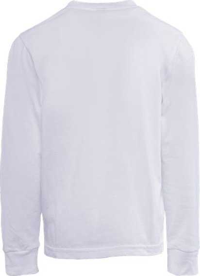 Next Level 3311 Youth Cotton Long Sleeve T-Shirt - White - HIT a Double - 5