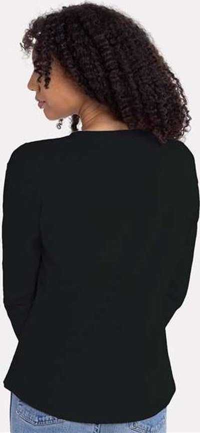 Next Level 3911 Women&#39;s Cotton Relaxed Long Sleeve T-Shirt - Black - HIT a Double - 4