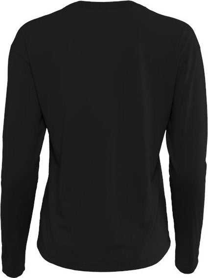 Next Level 3911 Women&#39;s Cotton Relaxed Long Sleeve T-Shirt - Black - HIT a Double - 5