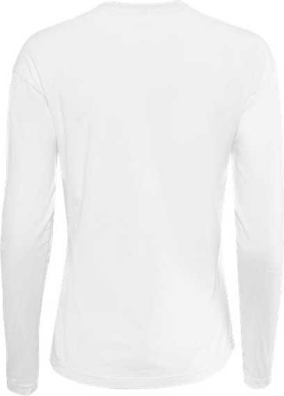 Next Level 3911 Women&#39;s Cotton Relaxed Long Sleeve T-Shirt - White - HIT a Double - 5