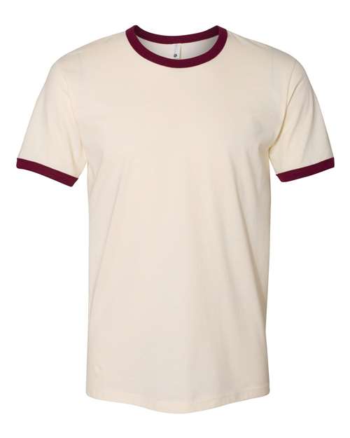 Next Level 3604 Unisex Fine Jersey Ringer - Natural Maroon - HIT a Double