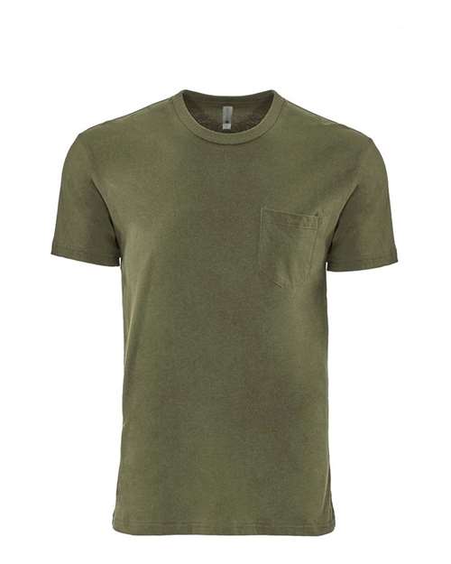 Next Level 3605 Cotton Pocket Crew - Military Green - HIT a Double
