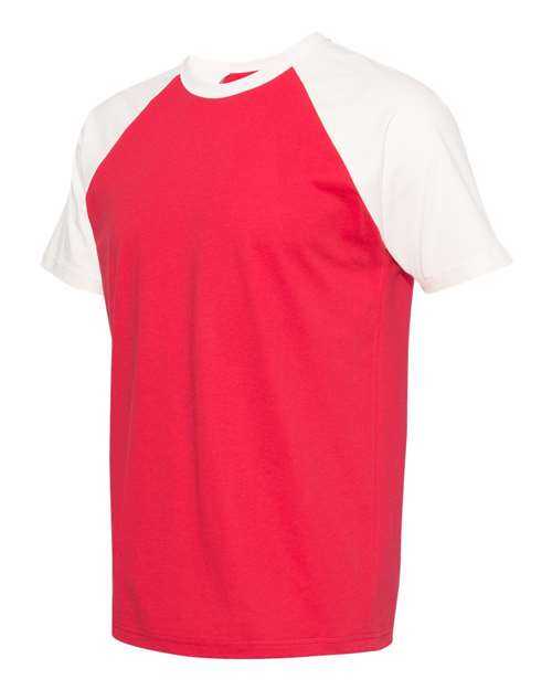 Next Level 3650 Fine Jersey Short Sleeve Raglan Tee - Natural Red - HIT a Double