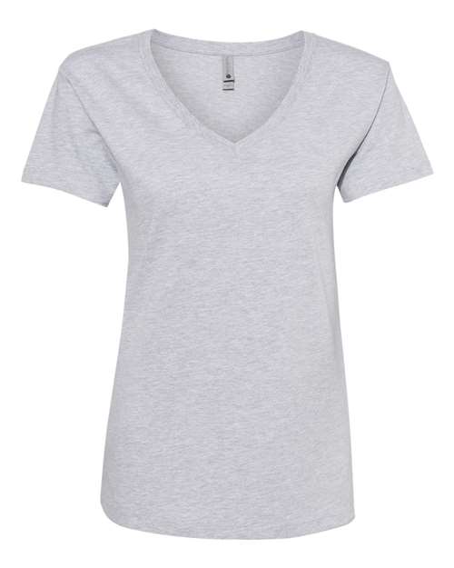 Next Level 3940 Womens Fine Jersey Relaxed V T-Shirt - Heather Grey - HIT a Double