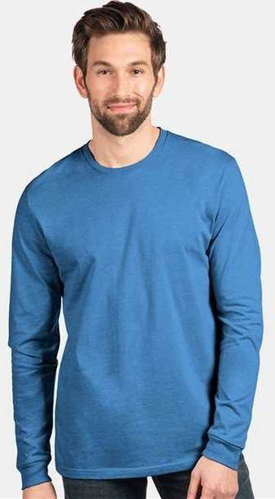 Next Level 6211 Unisex CVC Long Sleeve T-Shirt - Heather Columbia Blue" - "HIT a Double