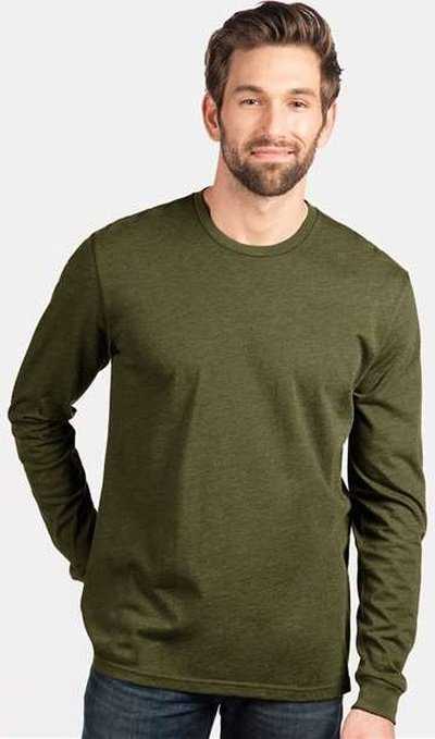 Next Level 6211 Unisex CVC Long Sleeve T-Shirt - Military Green&quot; - &quot;HIT a Double
