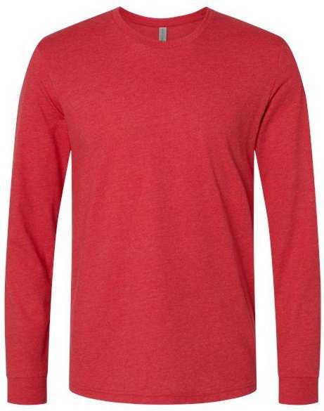 Next Level 6211 Unisex CVC Long Sleeve T-Shirt - Red" - "HIT a Double