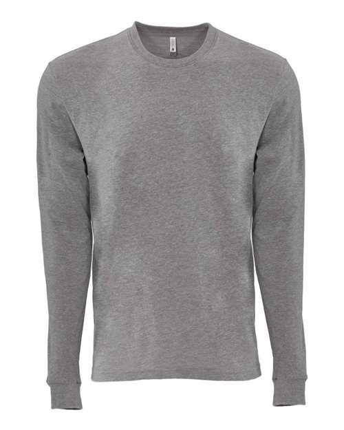 Next Level 6411 Sueded Long Sleeve Crew - Dark Heather Grey - HIT a Double