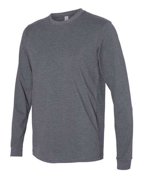 Next Level 6411 Sueded Long Sleeve Crew - Heather Charcoal - HIT a Double