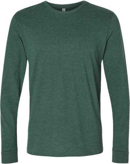 Next Level 6411 Unisex Sueded Long Sleeve T-Shirt - Heather Forest Green" - "HIT a Double