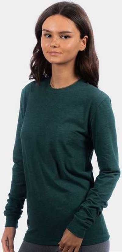 Next Level 6411 Unisex Sueded Long Sleeve T-Shirt - Heather Forest Green&quot; - &quot;HIT a Double