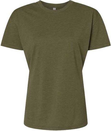 Next Level 6600 Women&#39;s CVC Relaxed T-Shirt - Military Green&quot; - &quot;HIT a Double
