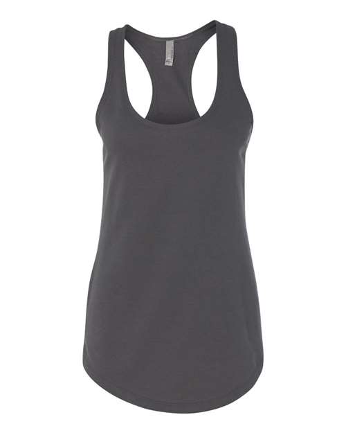 Next Level 6933 Womens Lightweight French Terry Racerback Tank - Dark Gray - HIT a Double - 1