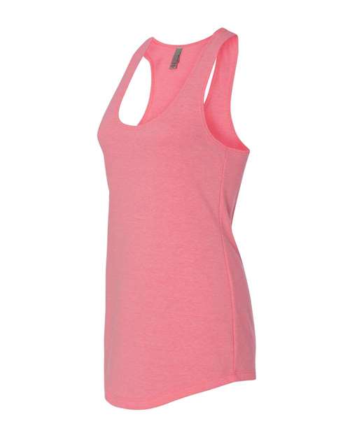 Next Level 6933 Womens Lightweight French Terry Racerback Tank - Neon Heather Pink - HIT a Double - 1