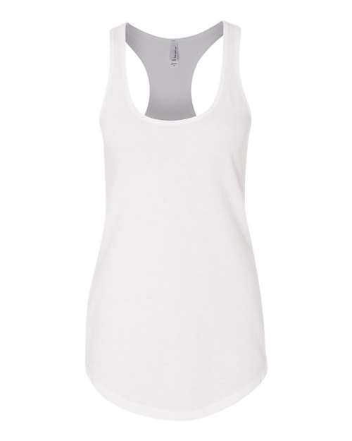 Next Level 6933 Womens Lightweight French Terry Racerback Tank - White - HIT a Double - 1