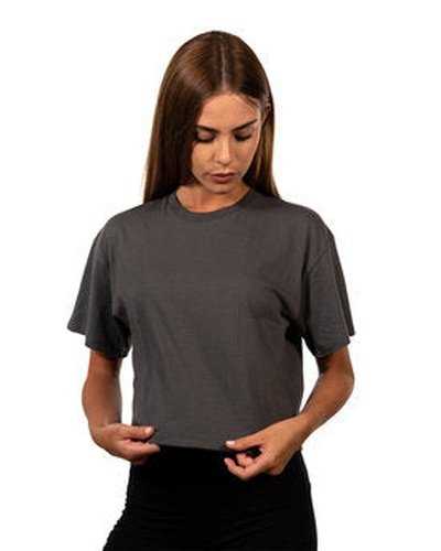 Next Level Apparel 1580NL Ladies&#39; Ideal Crop T-Shirt - Dark Gray - HIT a Double