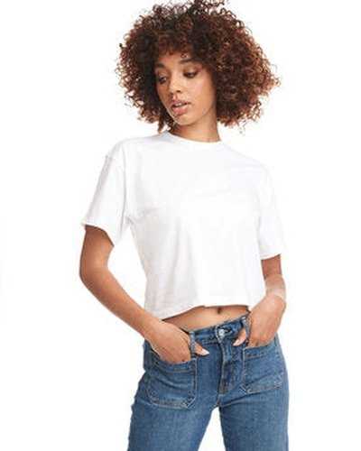 Next Level Apparel 1580NL Ladies&#39; Ideal Crop T-Shirt - White - HIT a Double