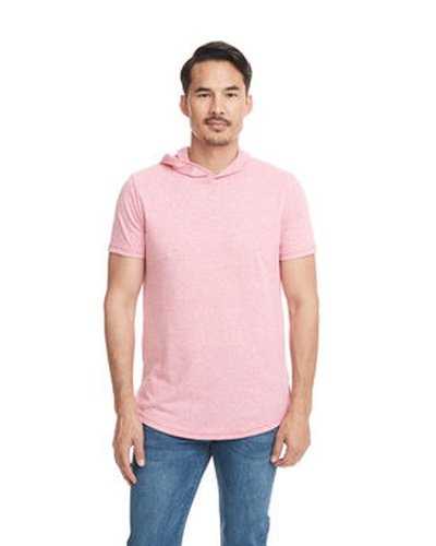 Next Level Apparel 2022 Unisex Mock Twist Short Sleeve Hoody T-Shirt - Tech Pink - HIT a Double