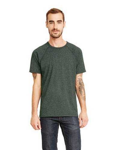 Next Level Apparel 2050 Men's Mock Twist Raglan T-Shirt - Forest Green - HIT a Double