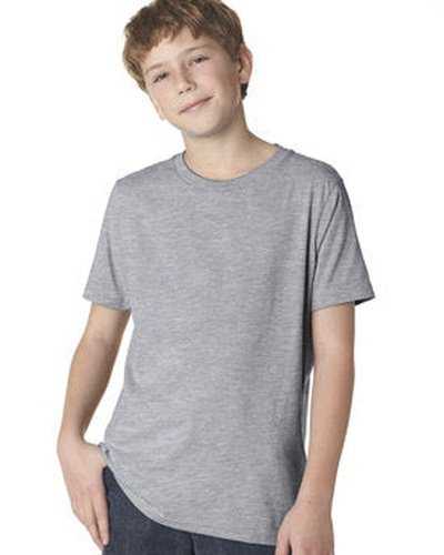 Next Level Apparel 3310 Youth Boys Cotton Crew - Heather Gray - HIT a Double