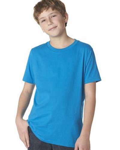 Next Level Apparel 3310 Youth Boys Cotton Crew - Turquoise - HIT a Double