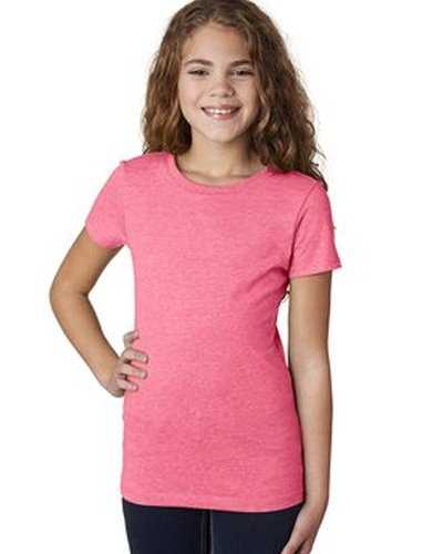 Next Level Apparel 3712 Youth Princess CVC T-Shirt - Neon Heather Pink - HIT a Double