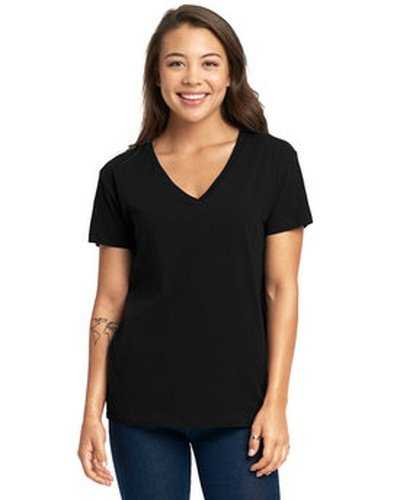 Next Level Apparel 3940 Ladies&#39; Relaxed V-Neck T-Shirt - Black - HIT a Double