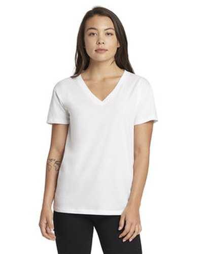 Next Level Apparel 3940 Ladies' Relaxed V-Neck T-Shirt - White - HIT a Double