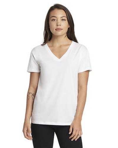Next Level Apparel 3940 Ladies&#39; Relaxed V-Neck T-Shirt - White - HIT a Double