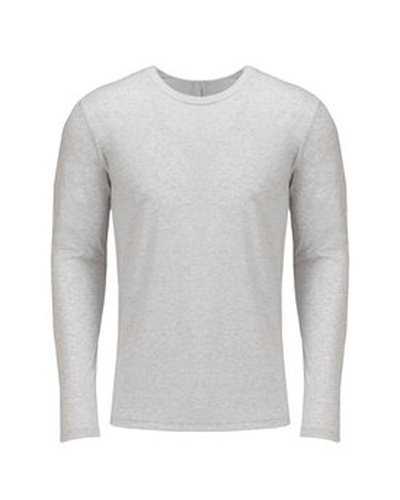 Next Level Apparel 6071 Men&#39;s Triblend Long-Sleeve Crew - Heather White - HIT a Double