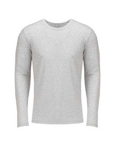 Next Level Apparel 6071 Men's Triblend Long-Sleeve Crew - Heather White - HIT a Double