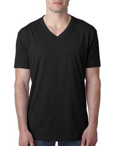 Next Level Apparel 6240 Men&#39;s CVC V-Neck T-Shirt - Black - HIT a Double