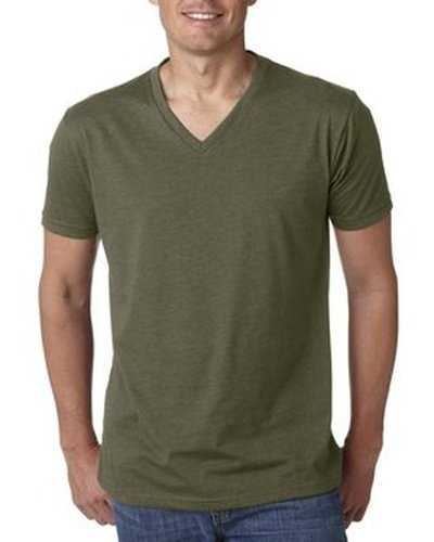 Next Level Apparel 6240 Men&#39;s CVC V-Neck T-Shirt - Military Green - HIT a Double