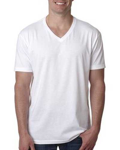 Next Level Apparel 6240 Men&#39;s CVC V-Neck T-Shirt - White - HIT a Double