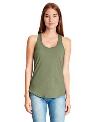 Next Level Apparel 6338 Ladies' Gathered Racerback Tank - Military Green - HIT a Double