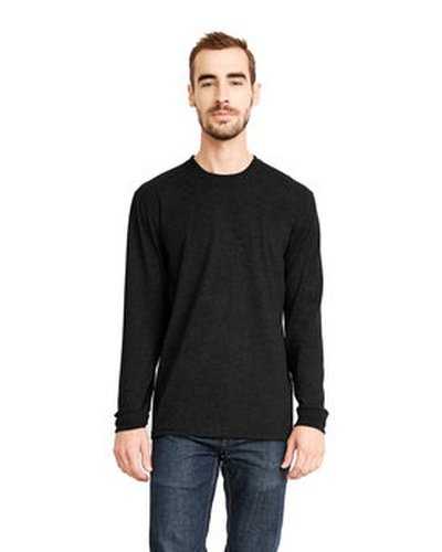 Next Level Apparel 6411 Unisex Sueded Long-Sleeve Crew - Black - HIT a Double