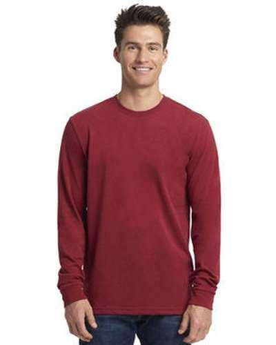 Next Level Apparel 6411 Unisex Sueded Long-Sleeve Crew - Cardinal - HIT a Double