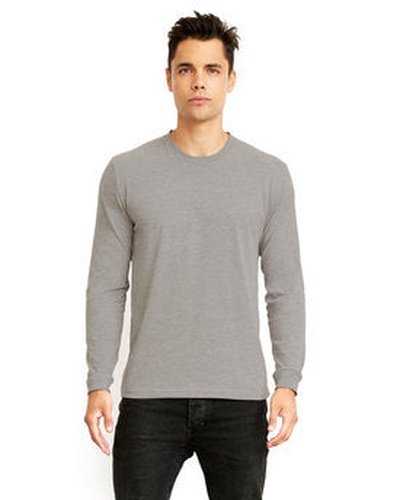 Next Level Apparel 6411 Unisex Sueded Long-Sleeve Crew - Dark Heather Gray - HIT a Double