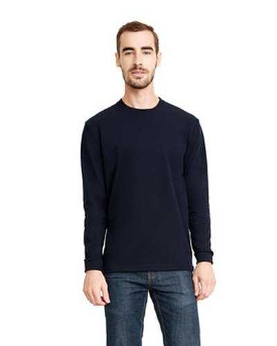 Next Level Apparel 6411 Unisex Sueded Long-Sleeve Crew - Midnight Navy - HIT a Double