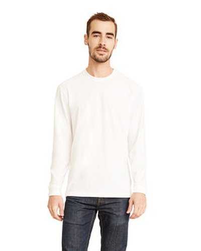 Next Level Apparel 6411 Unisex Sueded Long-Sleeve Crew - White - HIT a Double