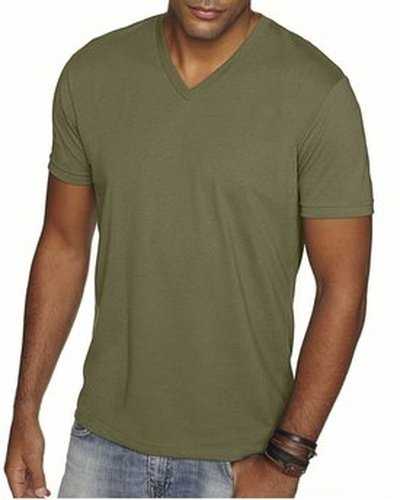 Next Level Apparel 6440 Men&#39;s Sueded V-Neck T-Shirt - Military Green - HIT a Double