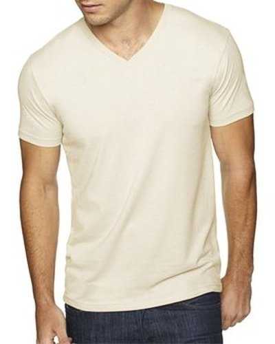 Next Level Apparel 6440 Men&#39;s Sueded V-Neck T-Shirt - Natural - HIT a Double