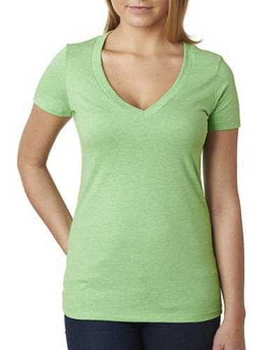 Next Level Apparel 6640 Ladies&#39; CVC Deep V-Neck T-Shirt - Apple Green - HIT a Double