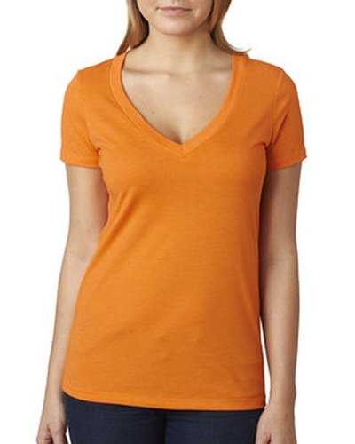 Next Level Apparel 6640 Ladies&#39; CVC Deep V-Neck T-Shirt - Orange - HIT a Double