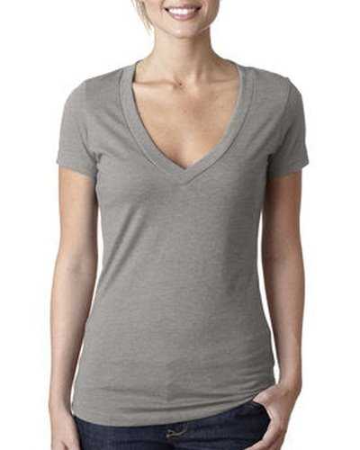 Next Level Apparel 6640 Ladies' CVC Deep V-Neck T-Shirt - Stone Gray - HIT a Double