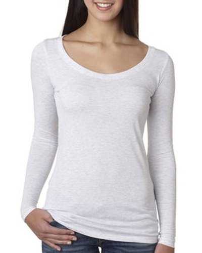 Next Level Apparel 6731 Ladies&#39; Triblend Long-Sleeve Scoop - Heather White - HIT a Double