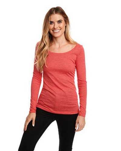 Next Level Apparel 6731 Ladies' Triblend Long-Sleeve Scoop - Vintage Red - HIT a Double